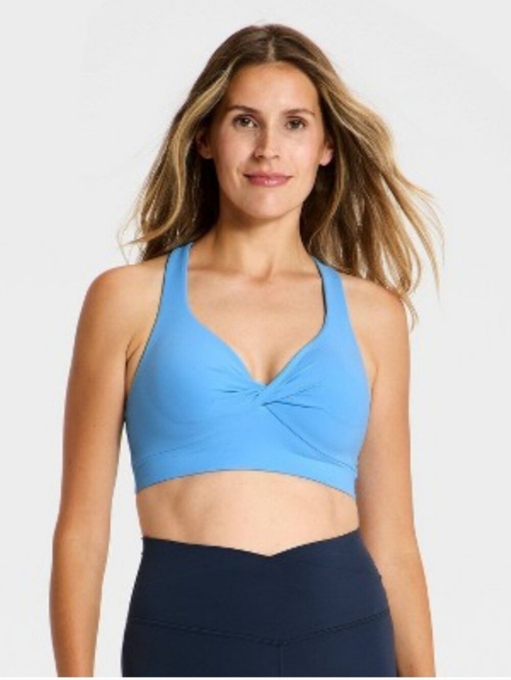All In Motion Women's Everyday Soft Light Support Longline Twist Front Sports Br